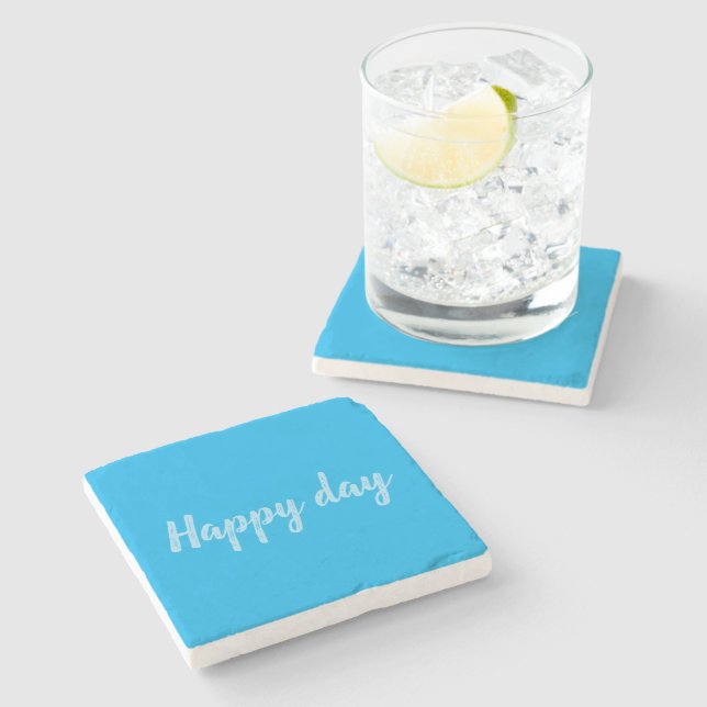 Solid Color Text Template  Stone Coaster (Side)