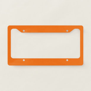 Solid color tiger orange license plate frame