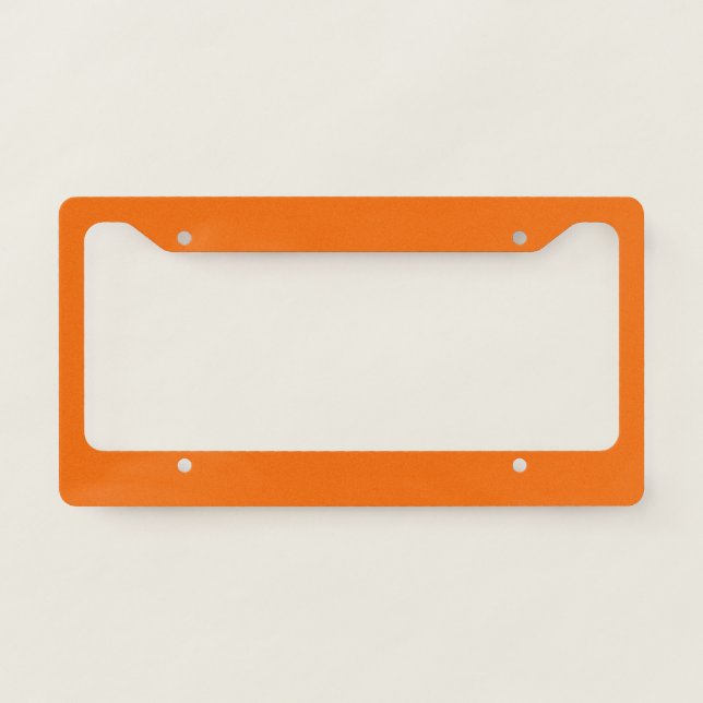 Solid color tiger orange license plate frame (Front)