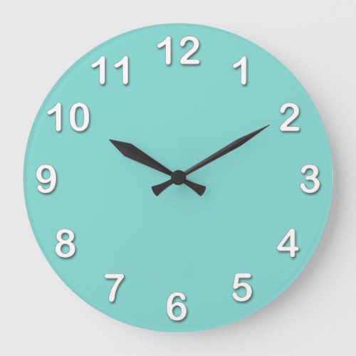 Solid Color Turquoise Aqua Large Clock