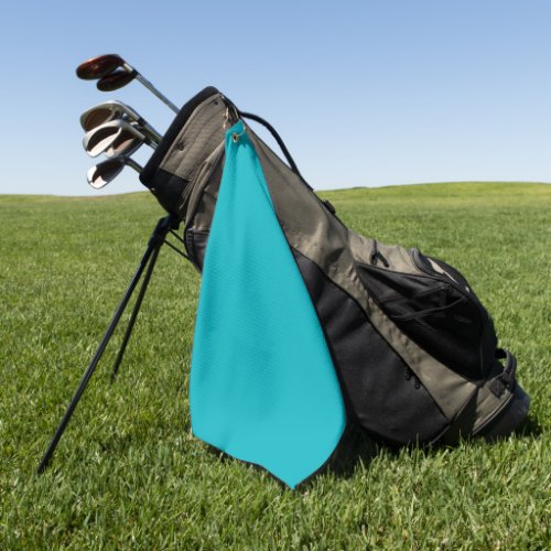 Solid color turquoise ocean blue golf towel