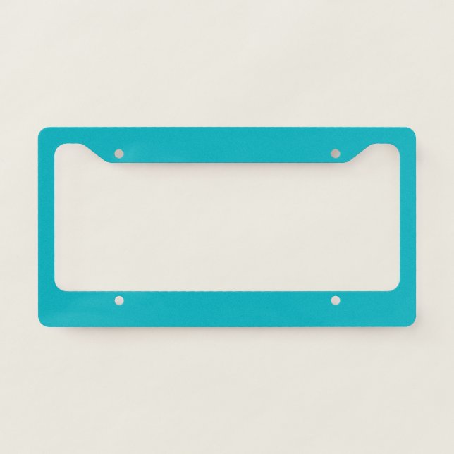 Solid color turquoise ocean blue license plate frame (Front)
