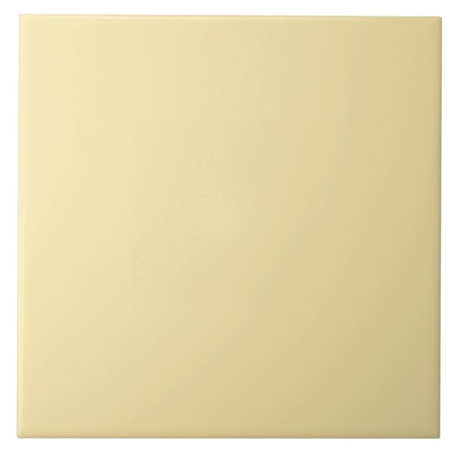 Solid Color Yellow Bleached Sunflower FCE8AA Ceramic Tile (Front)