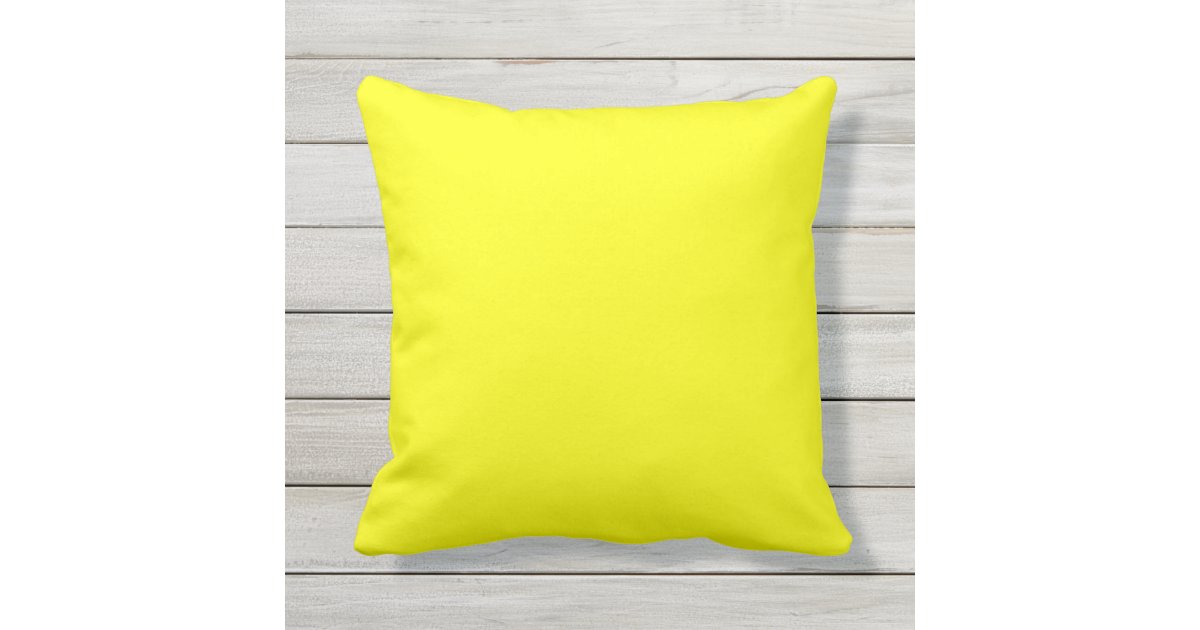 Solid color, yellow , Lemon Plain modern Outdoor Pillow | Zazzle.com