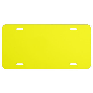 Solid Color Yellow License Plate