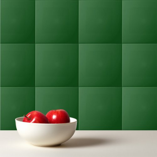 Solid conifer green ceramic tile