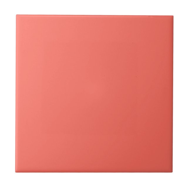 Solid Coral Color Ceramic Tile (Front)