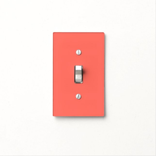 Solid Coral Light Switch Cover (In Situ)