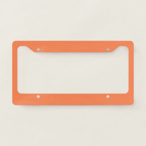 Solid coral orange license plate frame