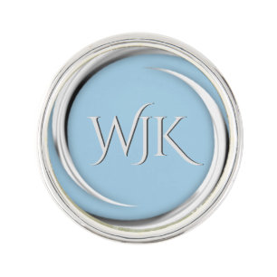 Solid Cornflower Blue Monogram Lapel Pin