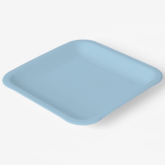 Solid Cornflower Blue Paper Plates (Angled)