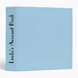 Solid Cornflower Blue Personalized Account Binder