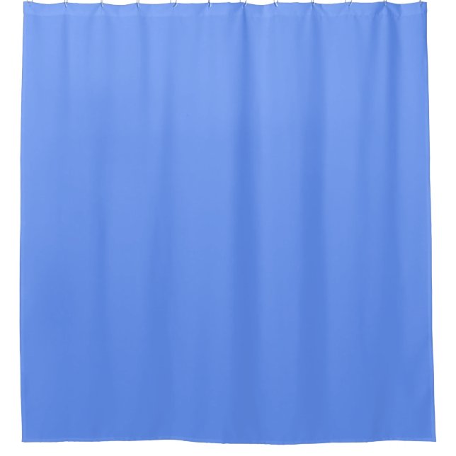 Solid cornflower blue shower curtain (Front)