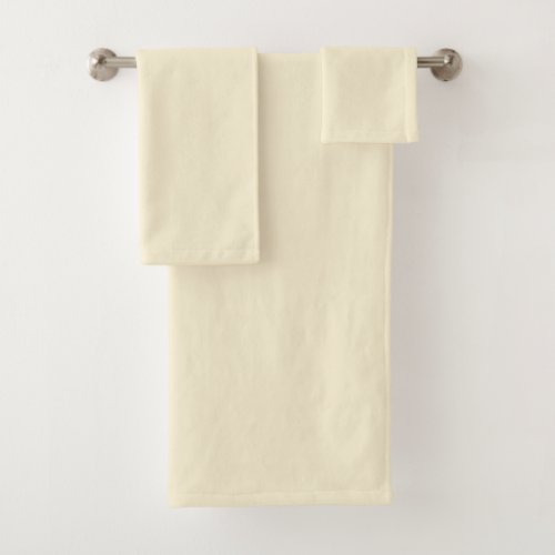 Solid cornsilk beige bath towel set
