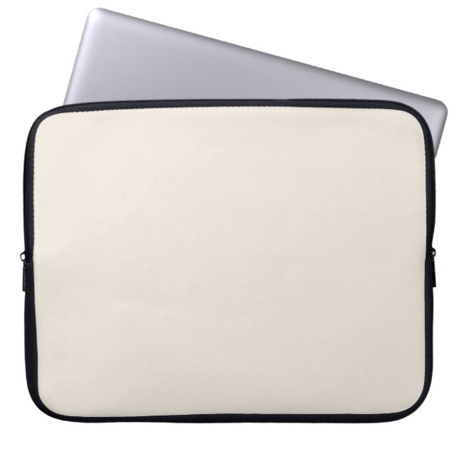 Solid cream beige ivory laptop sleeve (Front)