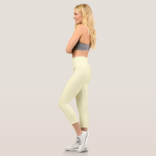 Solid Cream Capri Leggings