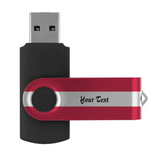 Solid crimson red color flash drive