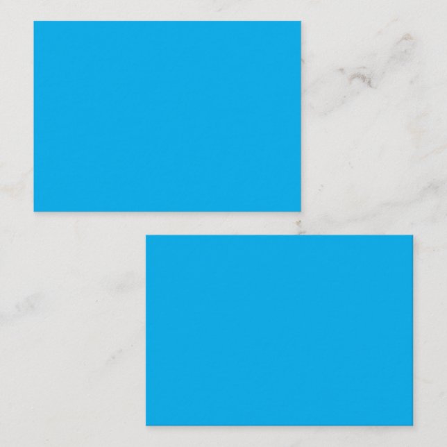 Solid Cyan Blue Background  Calling Card (Front/Back)