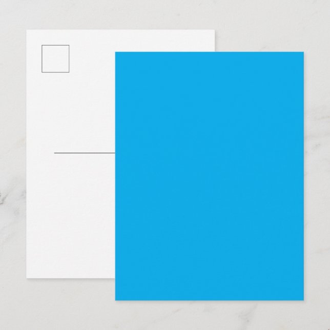 Solid Cyan Blue Background  Invitation Postcard (Front/Back)