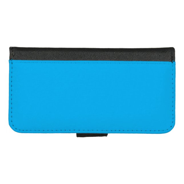 Solid Cyan Blue Background  iPhone Wallet Case (Front (Horizontal))
