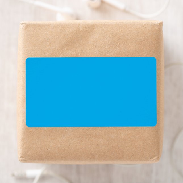 Solid Cyan Blue Background  Label (Insitu)
