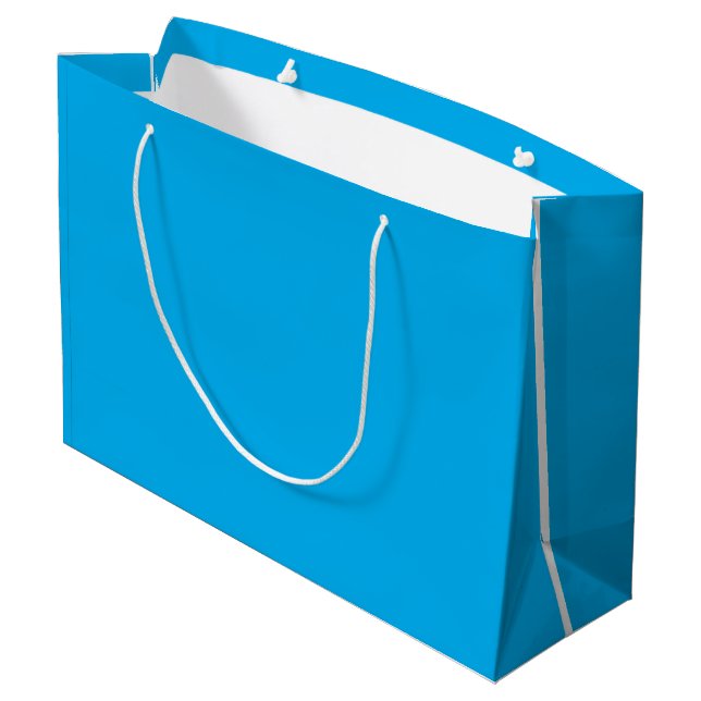 Solid Cyan Blue Background  Large Gift Bag (Back Angled)