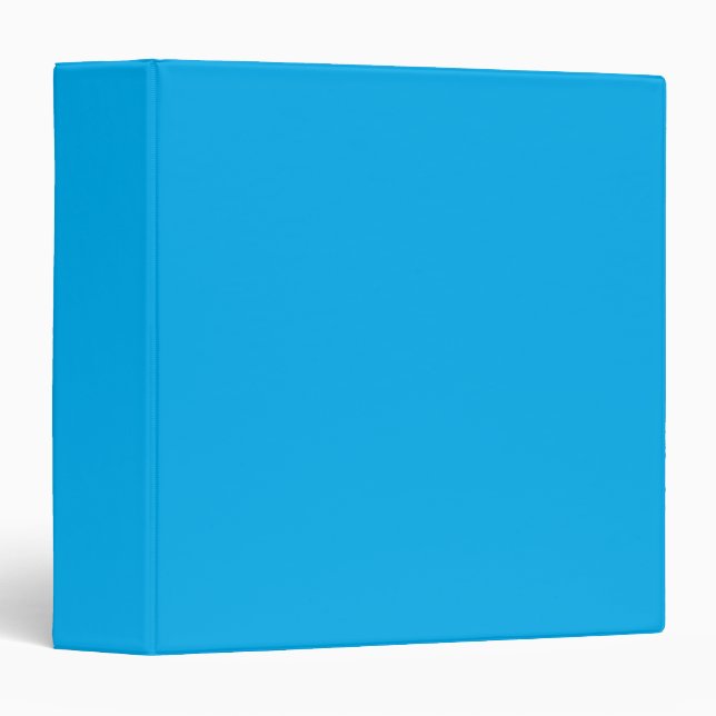 Solid Cyan Blue Background | Summer Minimal Style 3 Ring Binder (Front/Spine)