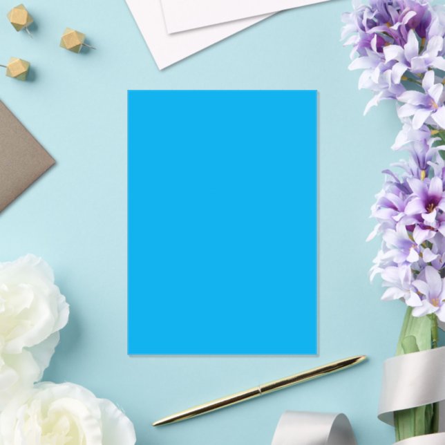 Solid Cyan Blue Background | Summer Minimal Style Acrylic Invitations (Insitu (Wedding))