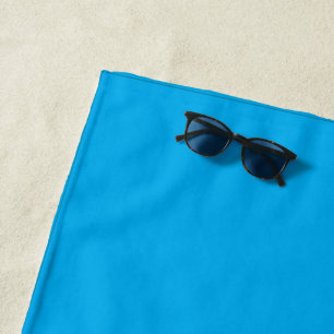 Solid Cyan Blue Background   Summer Minimal Style Beach Towel