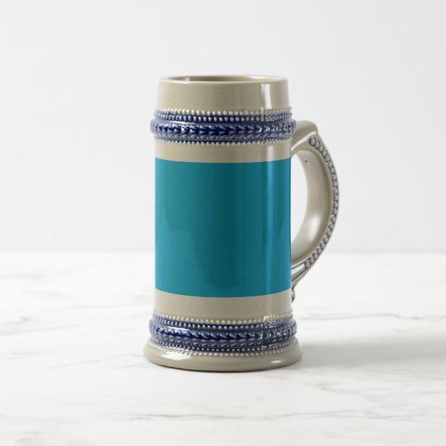 Solid Cyan Blue Background | Summer Minimal Style Beer Stein (Front Right)