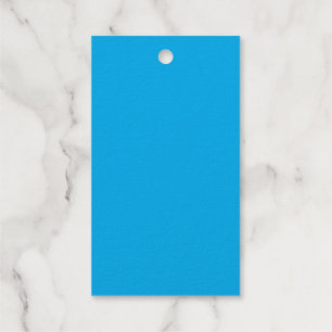 Solid Cyan Blue Background   Summer Minimal Style Foil Gift Tags