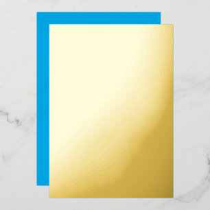 Solid Cyan Blue Background Summer Minimal Style Foil Invitation