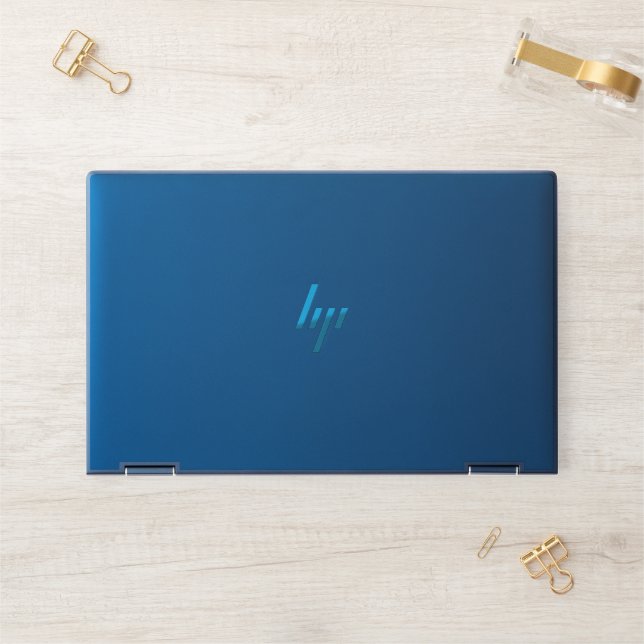 Solid Cyan Blue Background | Summer Minimal Style HP Laptop Skin (Desk)