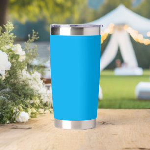 Solid Cyan Blue Background   Summer Minimal Style Insulated Tumbler