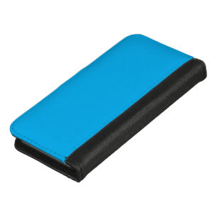 Solid Cyan Blue Background   Summer Minimal Style iPhone 8/7 Wallet Case