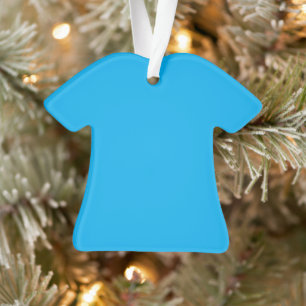 Solid Cyan Blue Background   Summer Minimal Style Ornament
