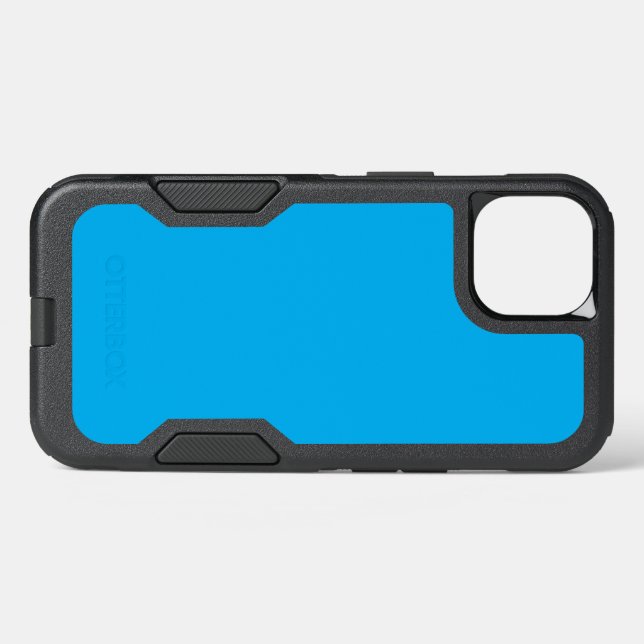 Solid Cyan Blue Background | Summer Minimal Style Otterbox iPhone Case (Back Horizontal)