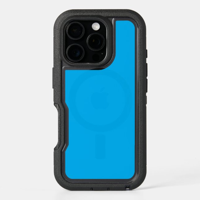 Solid Cyan Blue Background | Summer Minimal Style Otterbox iPhone Case (Back (Black Titanium))
