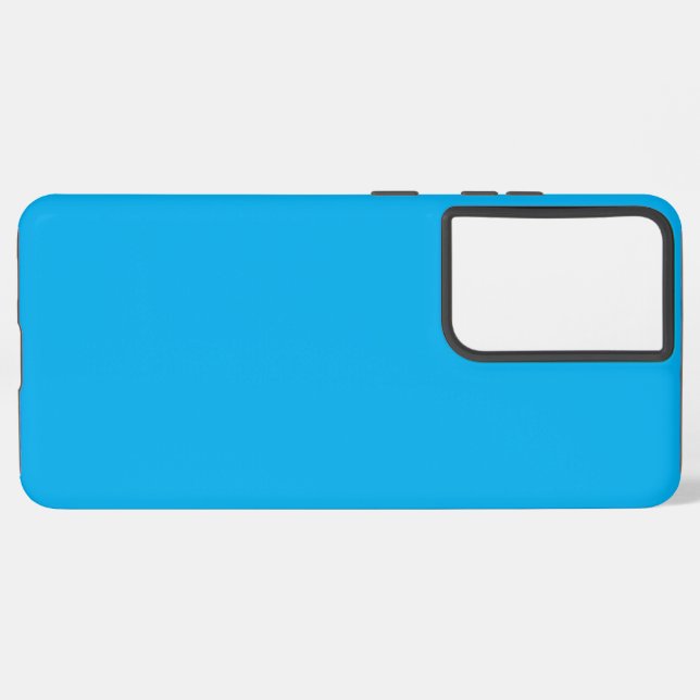 Solid Cyan Blue Background | Summer Minimal Style Samsung Galaxy Case (Left Side)