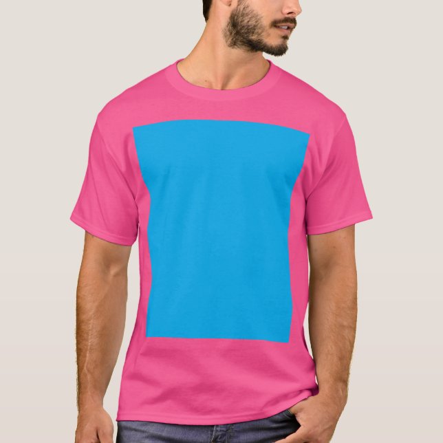 Solid Cyan Blue Background | Summer Minimal Style T-Shirt (Front)