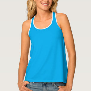 Solid Cyan Blue Background   Summer Minimal Style Tank Top