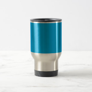 Solid Cyan Blue Background   Summer Minimal Style Travel Mug