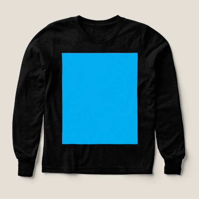 Solid Cyan Blue Background | Summer Minimal Style Tri-Blend Shirts (Design Front)