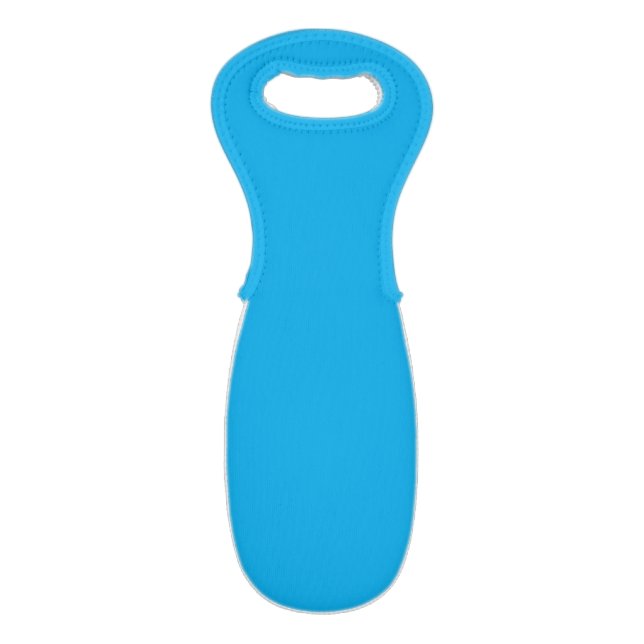 Solid Cyan Blue Background | Summer Minimal Style Wine Bag (Back Flat)