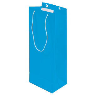 Solid Cyan Blue Background   Summer Minimal Style Wine Gift Bag