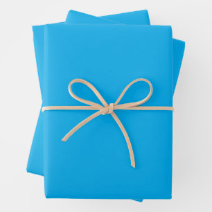Solid Cyan Blue Background Wrapping Paper Sheets