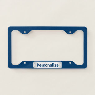 Solid Dark Blue License Plate Frame
