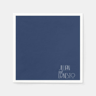 Solid Dark Blue Lily of the Valley Custom Napkins