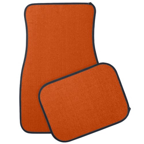 Solid dark burnt orange car floor mat