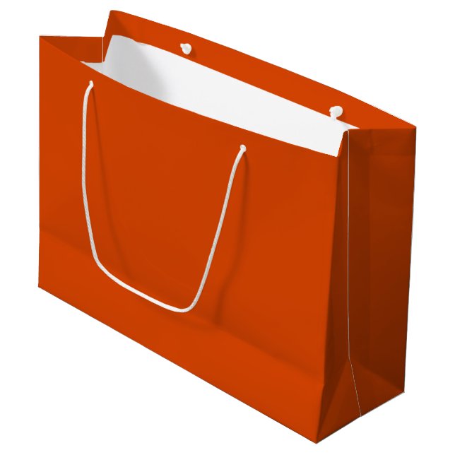 Solid dark burnt orange large gift bag (Front Angled)